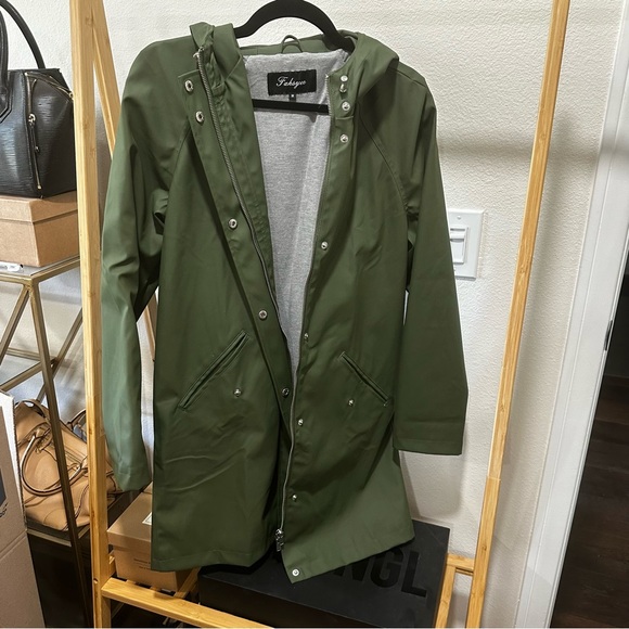 Forest green rain coat jacket - Picture 6 of 7